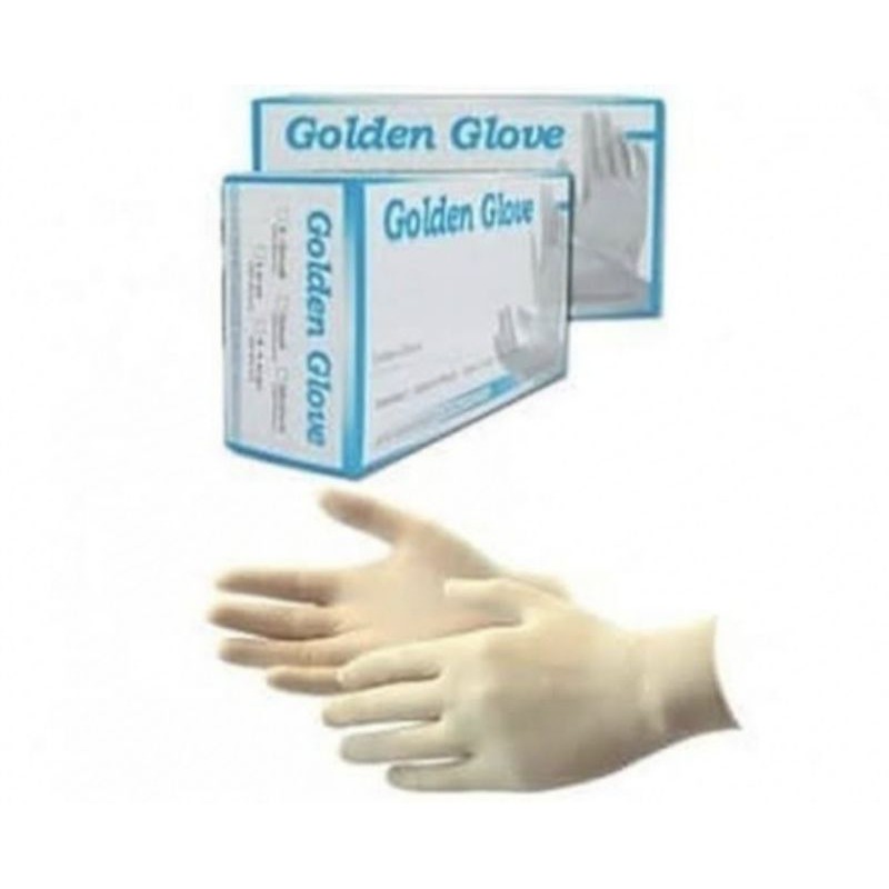 SARUNG TANGAN LATEX POWDER GOLDEN GLOVES/ HANDSCHOEN LATEX/SARUNG TANGAN LATEX POWDER REMEDI/GLOVES