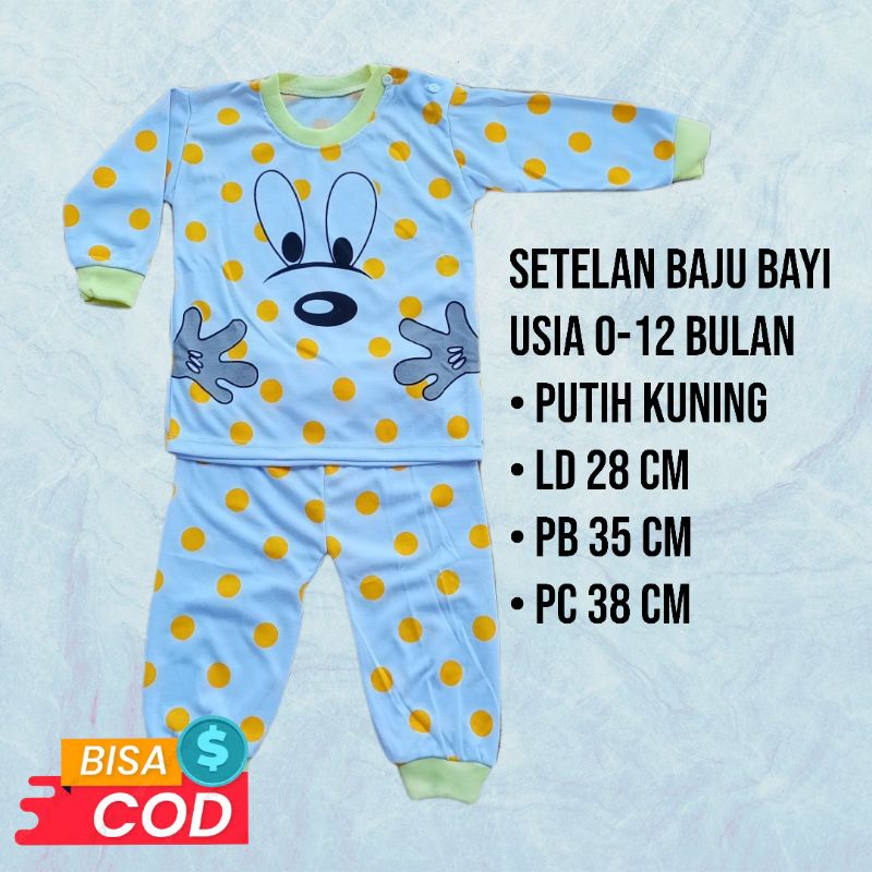 setelah baju bayi karakter usia 0-12 bulan