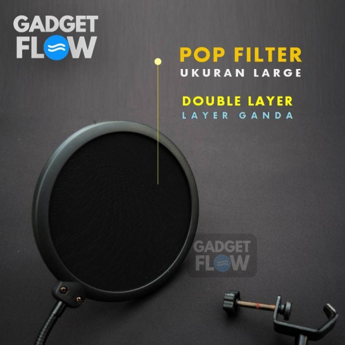 Pop Filter Layer Ganda Ukuran Large 9 Inch Mic Microphone recording