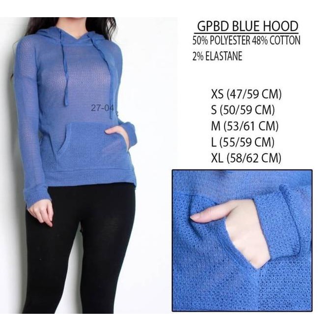 Kekinian Hoodie Branded Wanita - GAP BLUE HOOD *
