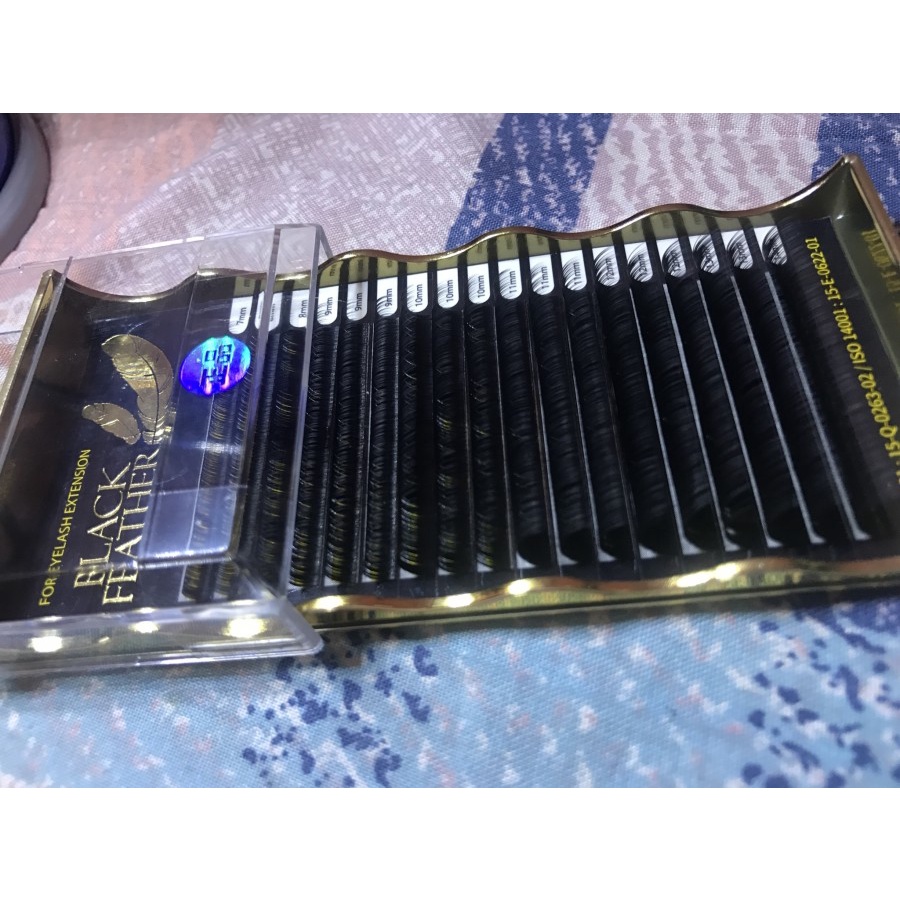 Black feather premium silk eyelash extension made in korea