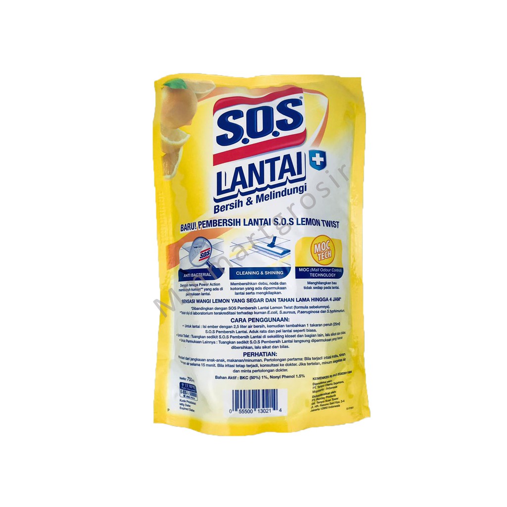 S.O.S Lantai / Pembersih Lantai / Power Action / Lemon Twist / 750ml
