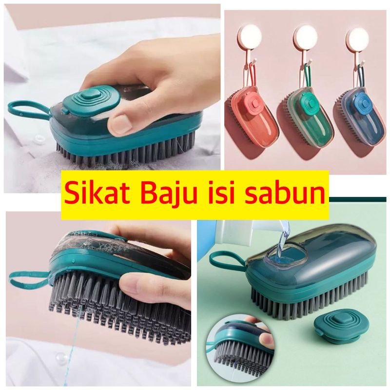 Sikat Pakaian Baju Serbaguna Isi Sabun Cair Sikat Cuci Baju SIkat Lantai, sikat panci multifungsi ki