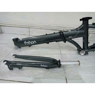 Frame set &amp; handle post HP FNHON BLAST abu-abu Discbrake 20inc New Db sepeda lipat alloy disc brake