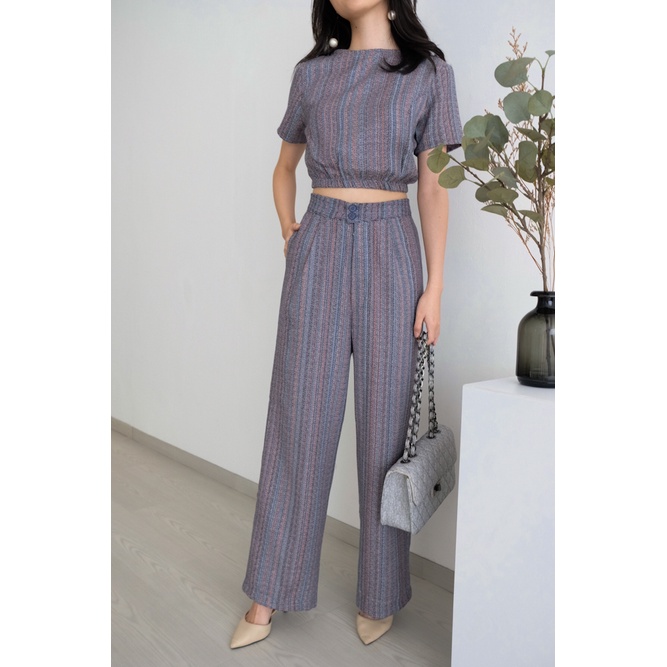 S-0161 Set Crop Top dan Kulot Premium-2