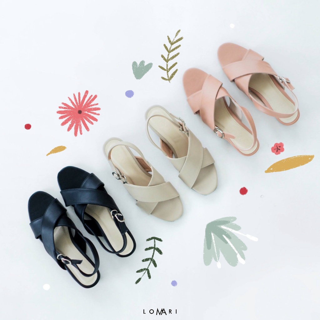 PEONY SERIES LOMARI 3CM - Sandal Heels Wanita