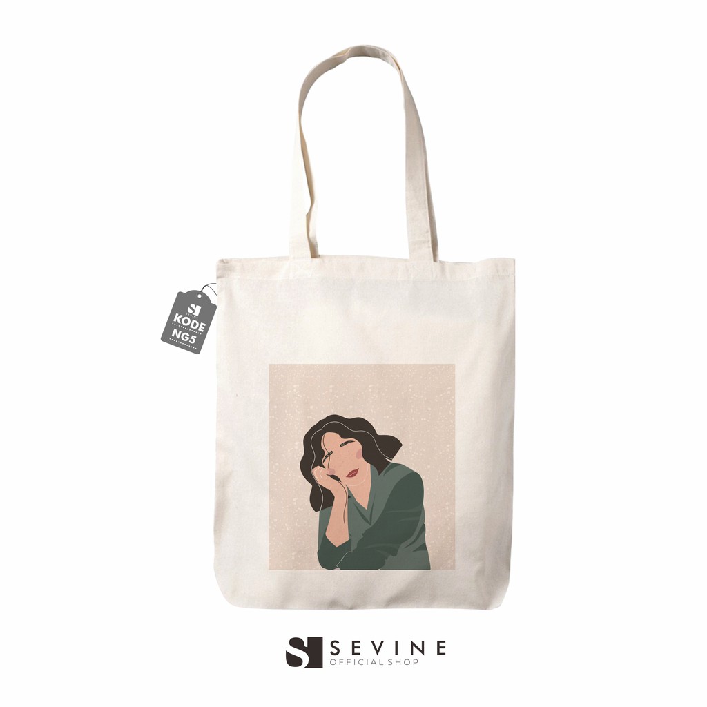 Sevine Tote Bag Tas Wanita Totebag Resleting Wanita Custom Nordic Girly - NG