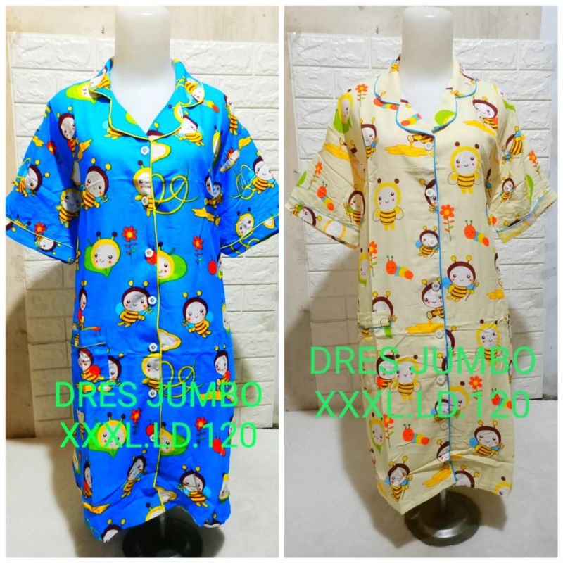 dres piyama wanita jumbo xxxl