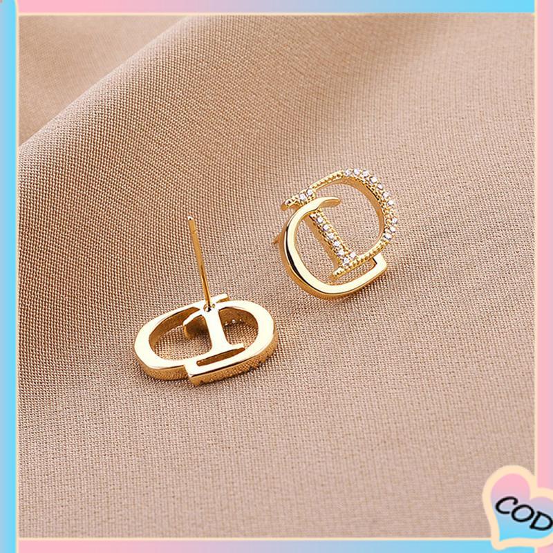 COD❤️ 925 Perak Personalised berlian litto anting -anting niche desain anting -anting waktu sederhana-A.one