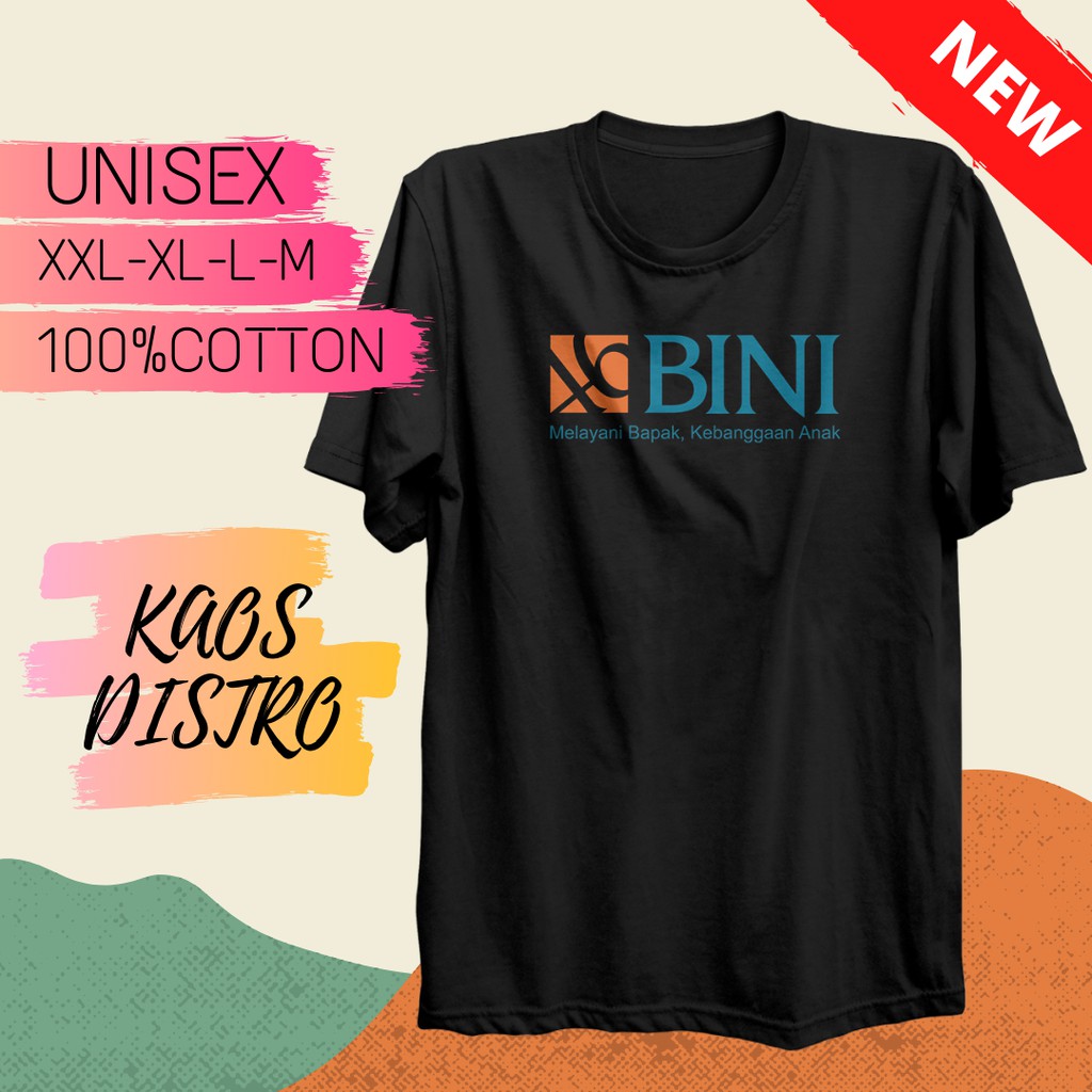 Kaos lucu pria wanita plesetan kata kata BINI baju cowok dewasa jumbo xxl murah keren terbaru HITAM