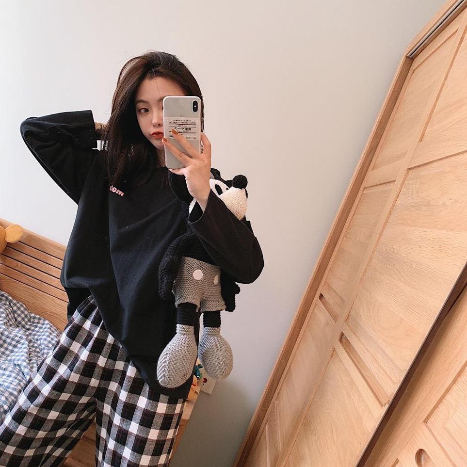 Collection Terbaru Piyama PP Lengan Panjang Celana Kotak MOTIE Estetik Shopee Indonesia