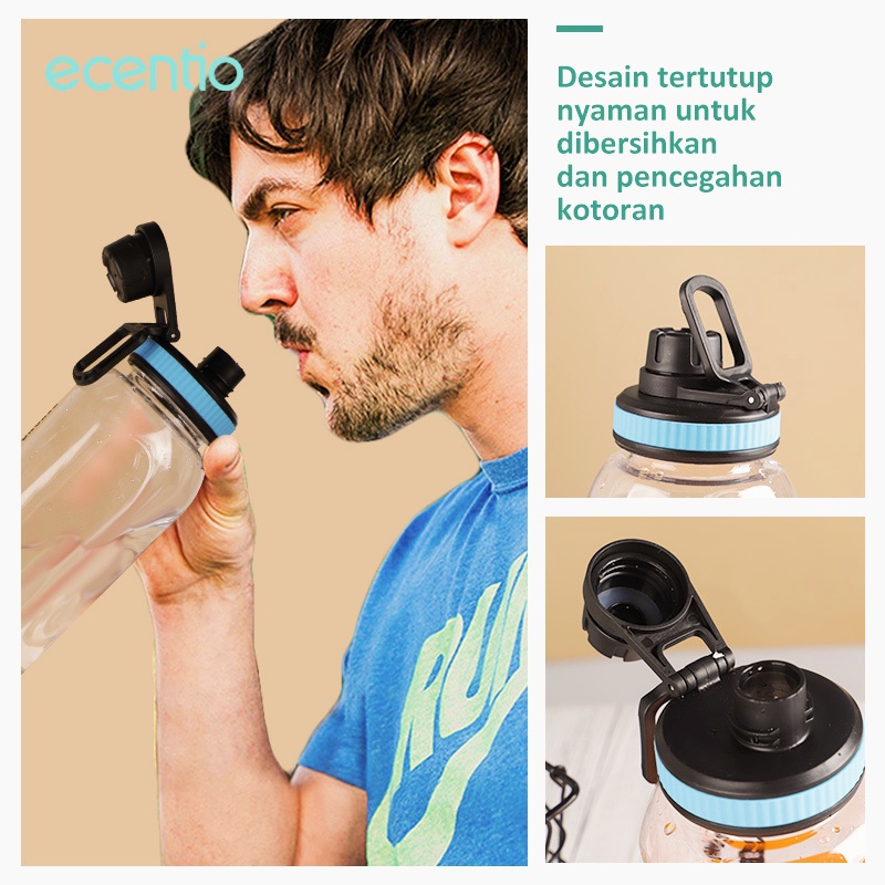 FOODI botol minum 1 liter botol air tempat minum bottle tumbler unik bpa free olahraga-6