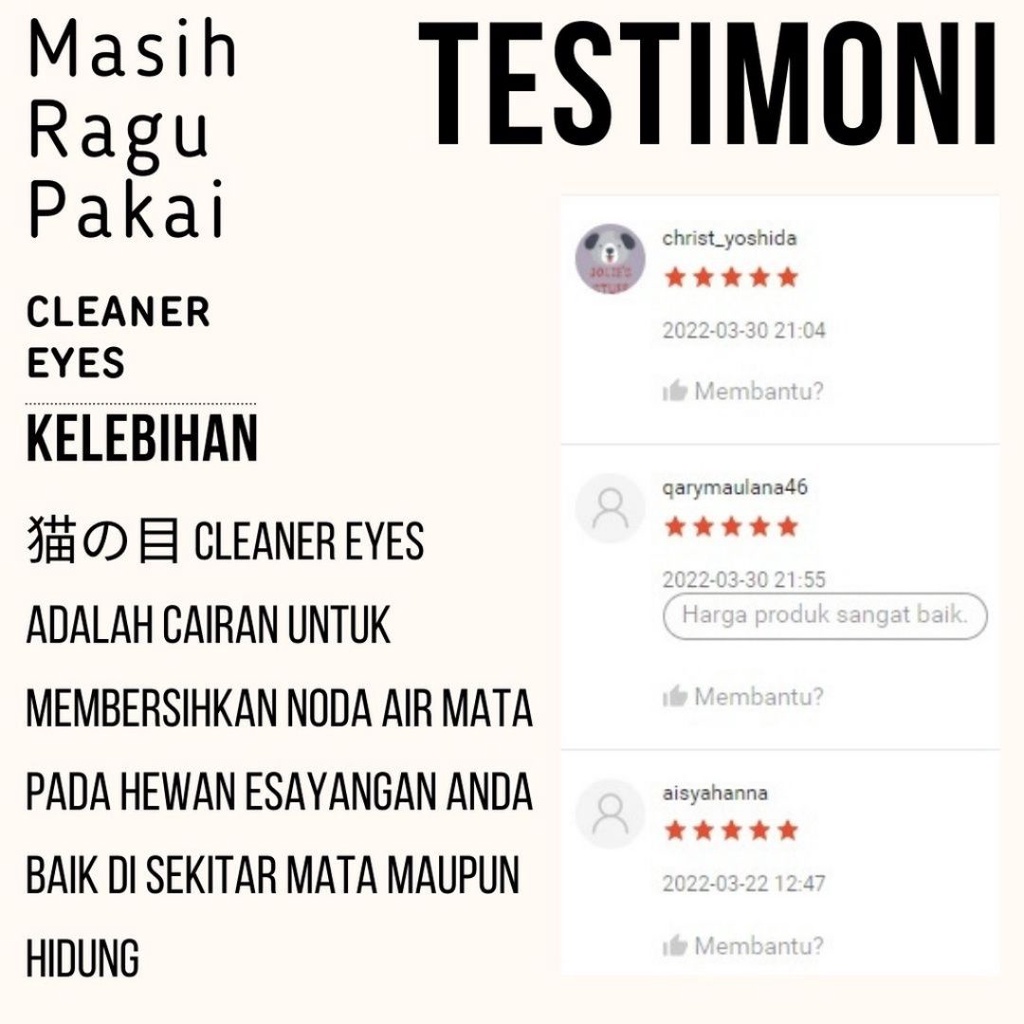 Cleaner Eyes Cairan Pembersih Mata Kucing 30ml FEZONE