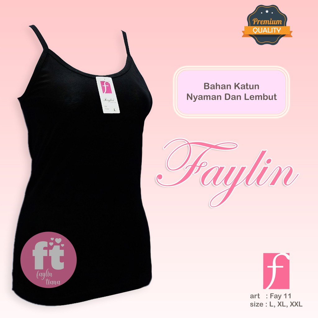 FAYLIN | Tanktop Wanita Tali Kecil Katun Cotton / Atasan Wanita Polos | art FAY 11