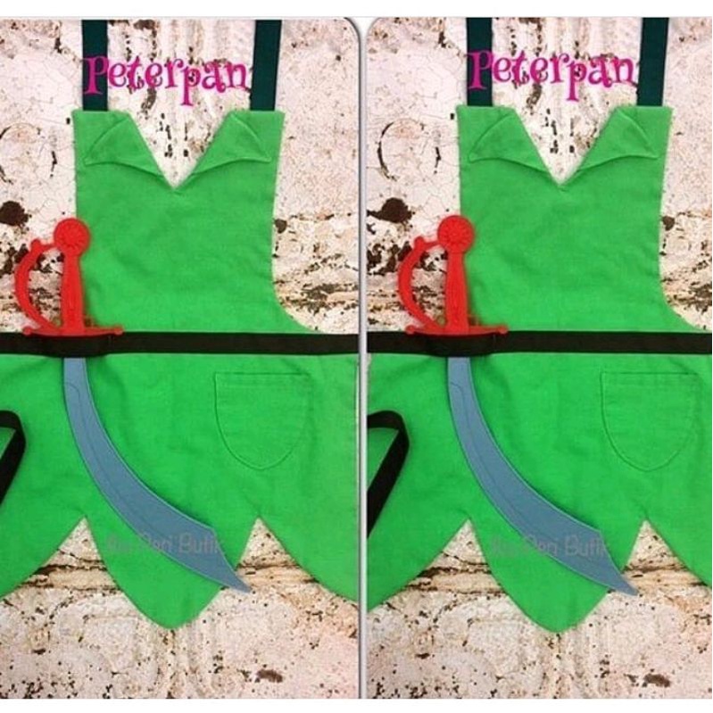 Apron Captain Hook Peterpan Dewasa &amp; Anak Celemek Kostum Disney Princess