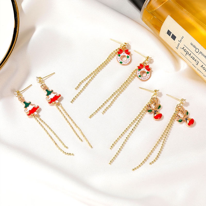 Sexy Women  Christmas Serial  Golden Tassal  Earrings Jewlry   Accessories