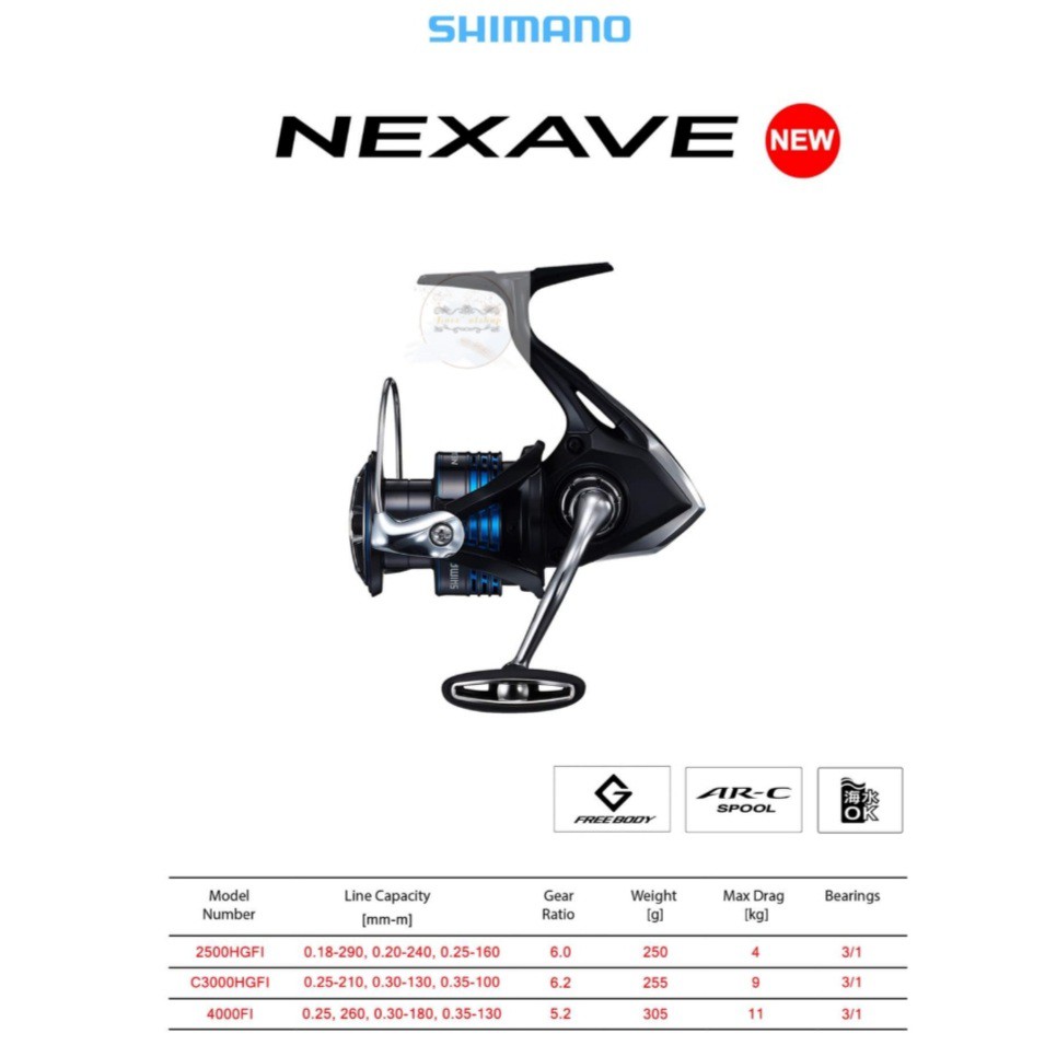Reel Shimano NEXAVE 2500HGFI New. 2021