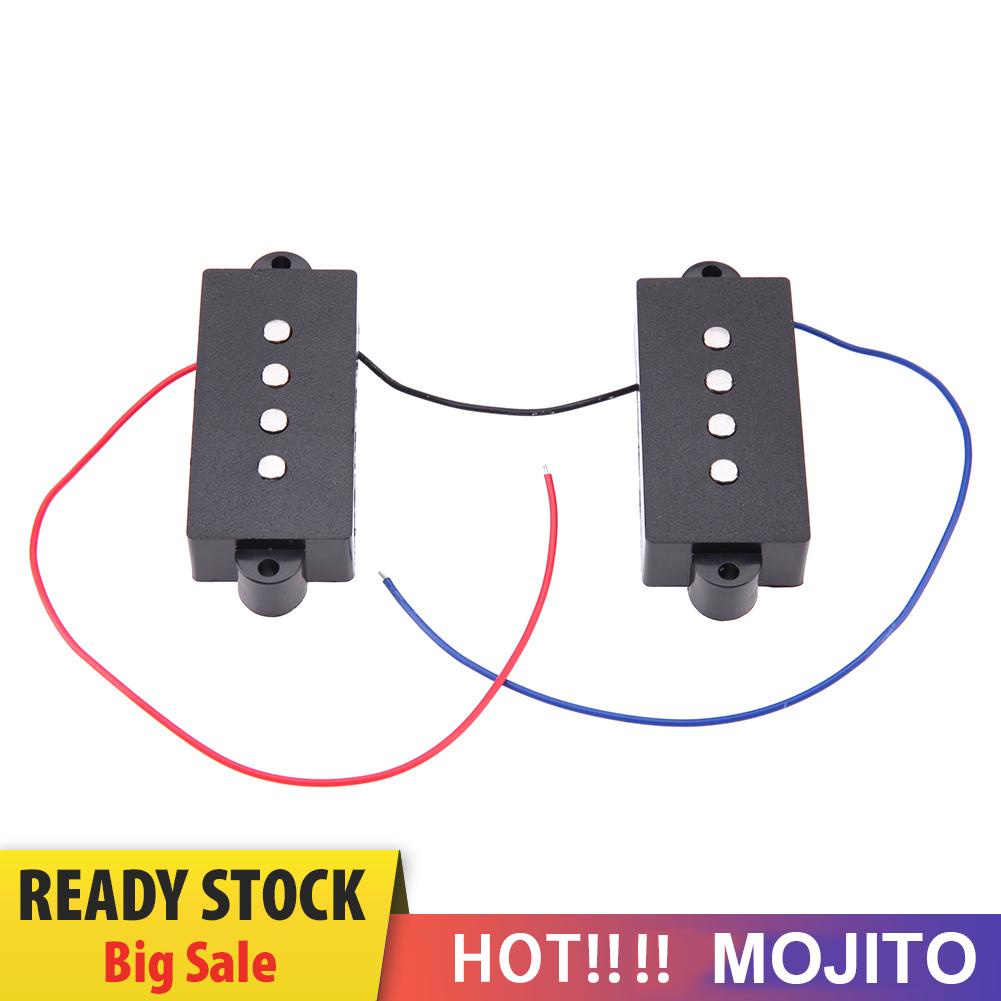 2pcs 4 Senar Noiseless Pickup Warna Hitam Untuk Pengganti Bass Presisi