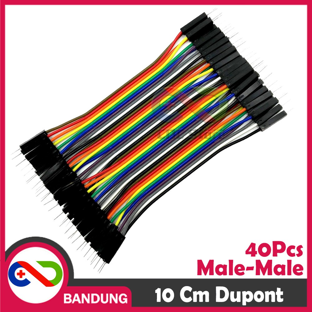 40PCS JUMPER CABLE KABEL 10CM MALE TO MALE DUPONT FOR BREADBOARD