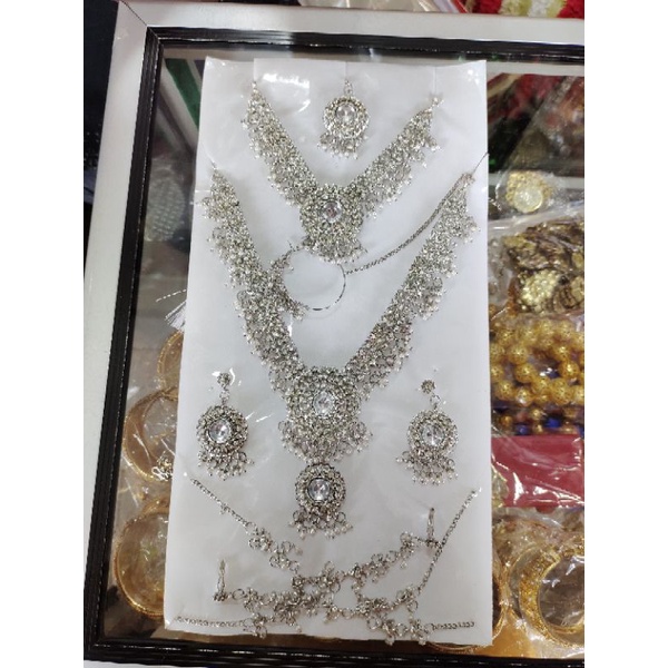 kalung set India penganten silver.