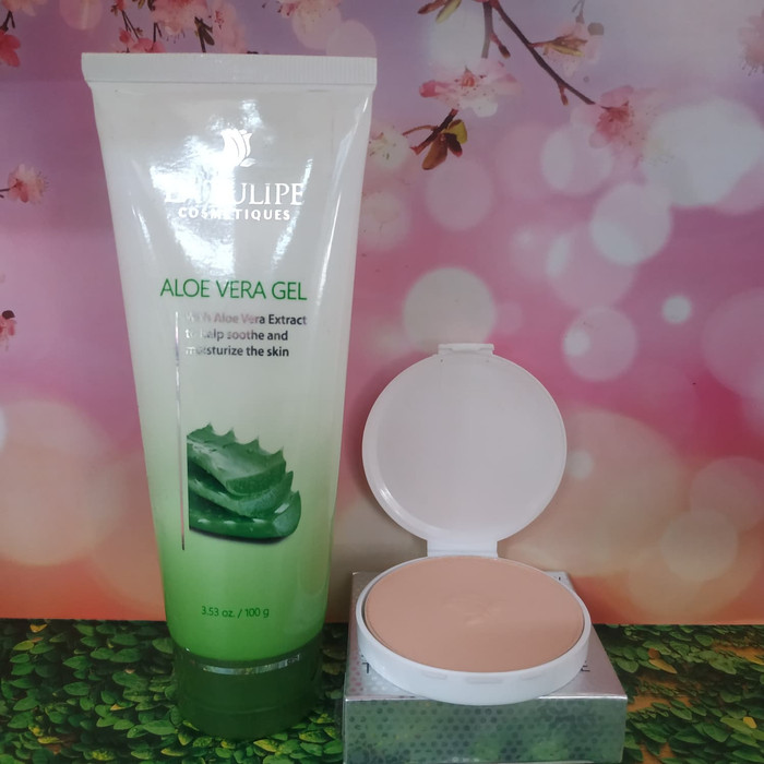 La tulipe paket hemat aloevera gel + refill bedak padat