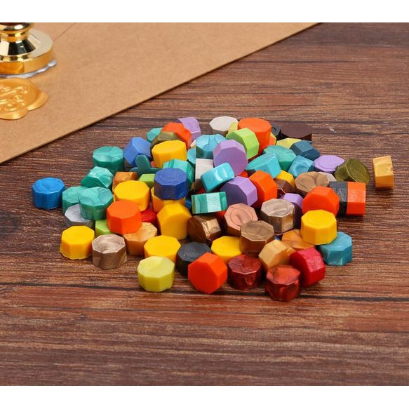 Vintage Octagon Sealing Wax Beads - Mixed Color #05 (10pcs)