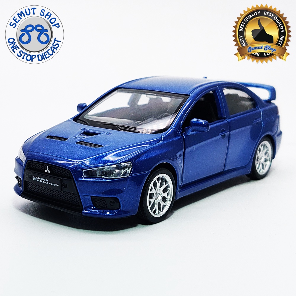 Apolo MSZ 2007 Mitsubishi Lancer Evolution Metalic Blue Diecast Mobil