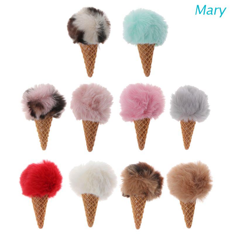 Mary Hiasan Es Krim Bahan Bulu Mink Imitasi Handmade Untuk Properti Foto Bayi Newborn