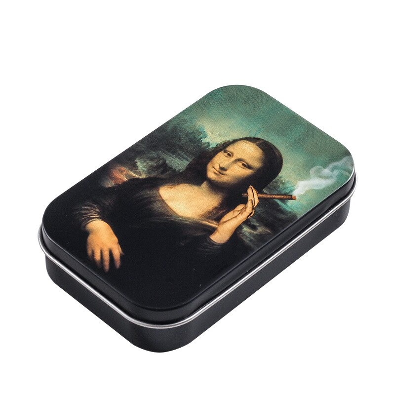 G5U Ophone Kotak Bungkus Rokok Elegan Metal Cigarette Case Model Monalisa - Ts04 - Black Or-i