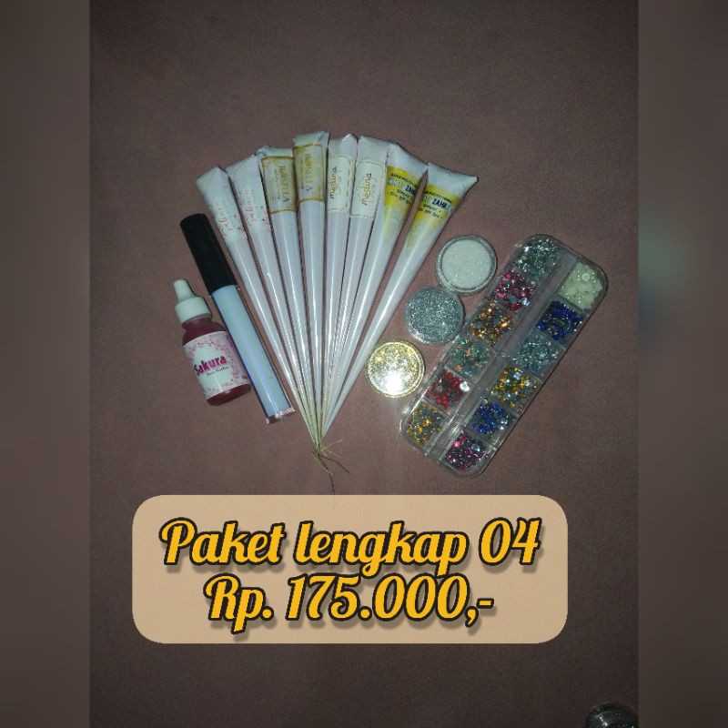 "MEDINA" PAKET LENGKAP 04 / WHITE HENNA / HENNA MEDINA / HENNA SAKURA / HENNA ROSELLA / HENNA ZAHRA 