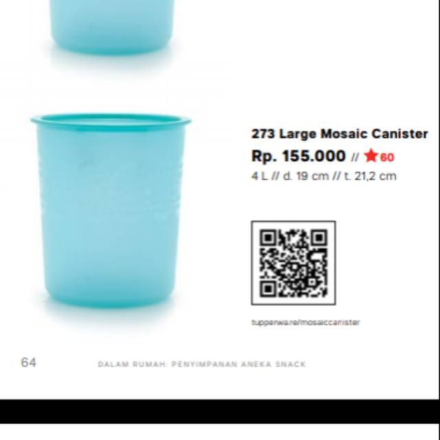 Large Mosaic Canister/ Tupperware