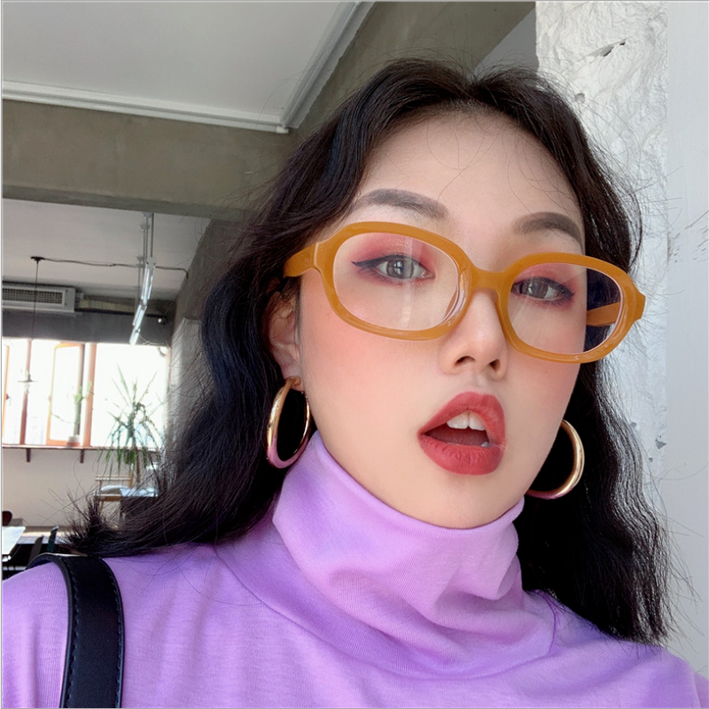 (YUZHU) COD Kacamata Fashion Wanita Kacamata Bingkai Oval Gaya Korea