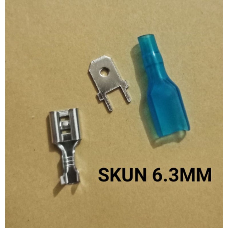 SKUN PCB 6,3 RUBBER, PIN FLAT, SKUN FAMALE. 1SET