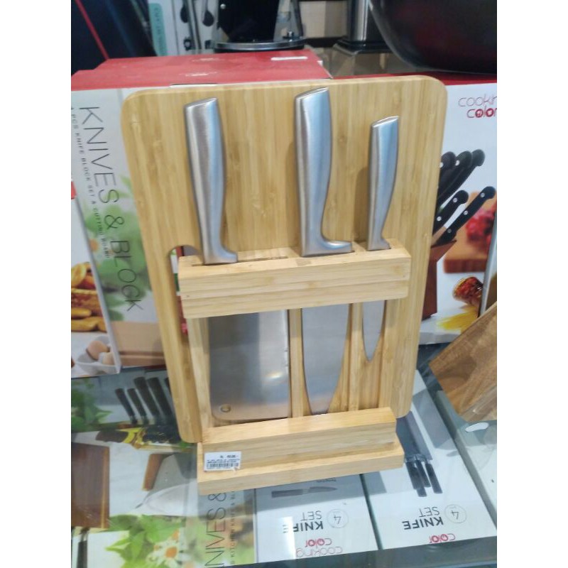 pisau set talenan kayu informa