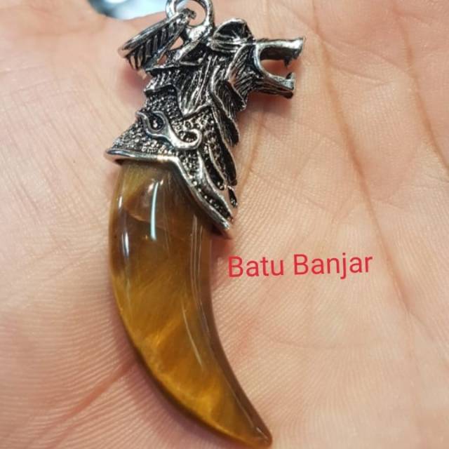 Liontin batu akik ikat perak bakar