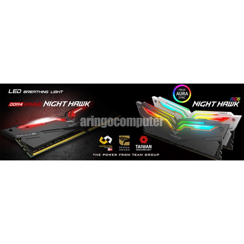 Memory (RAM) Team Night Hawk RGB DDR4 2X8GB 3200Mhz