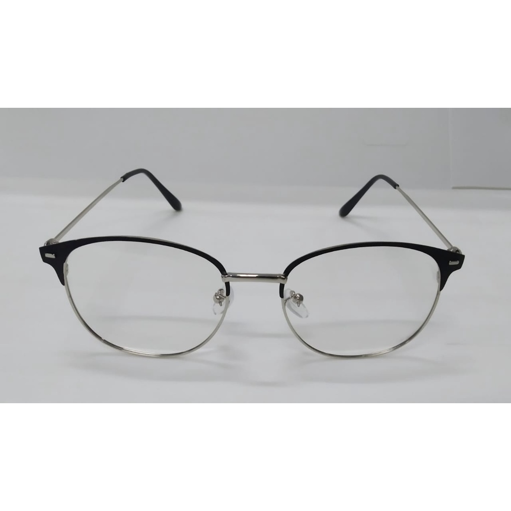 ⭐Gogoland⭐ Kacamata Photocromic Korea / Anti Radiasi 2 In 1Photochromic Pria Wanita R451-K3 HITAM SILVER