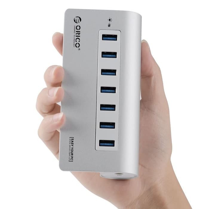 ORICO M3H7 Aluminum Alloy 7 Port USB3.0 HUB with 30W Power Adapter