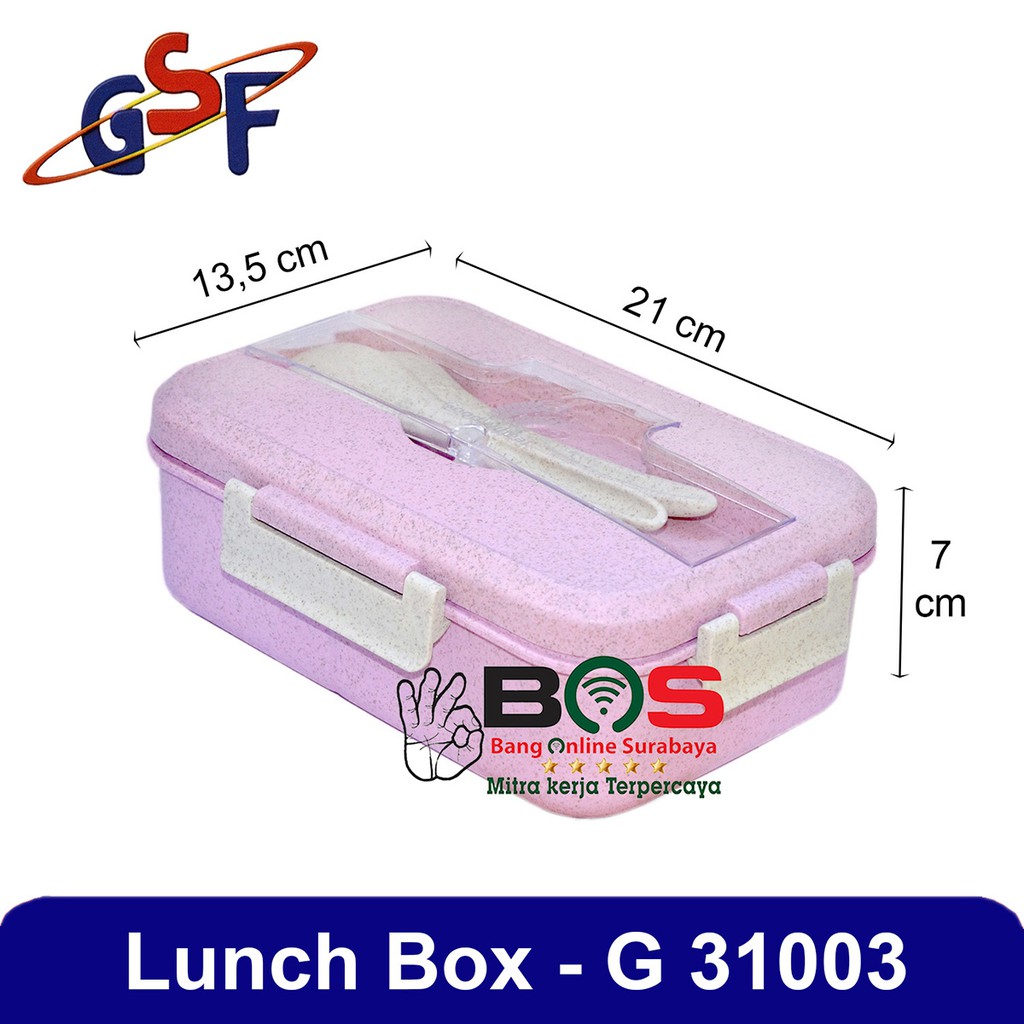 Husk Fiber Lunch Box 1000 ML Jerami Gandum + Sendok GSF-31003 Tepak Makan Praktis Free Sendok &amp;Garpu