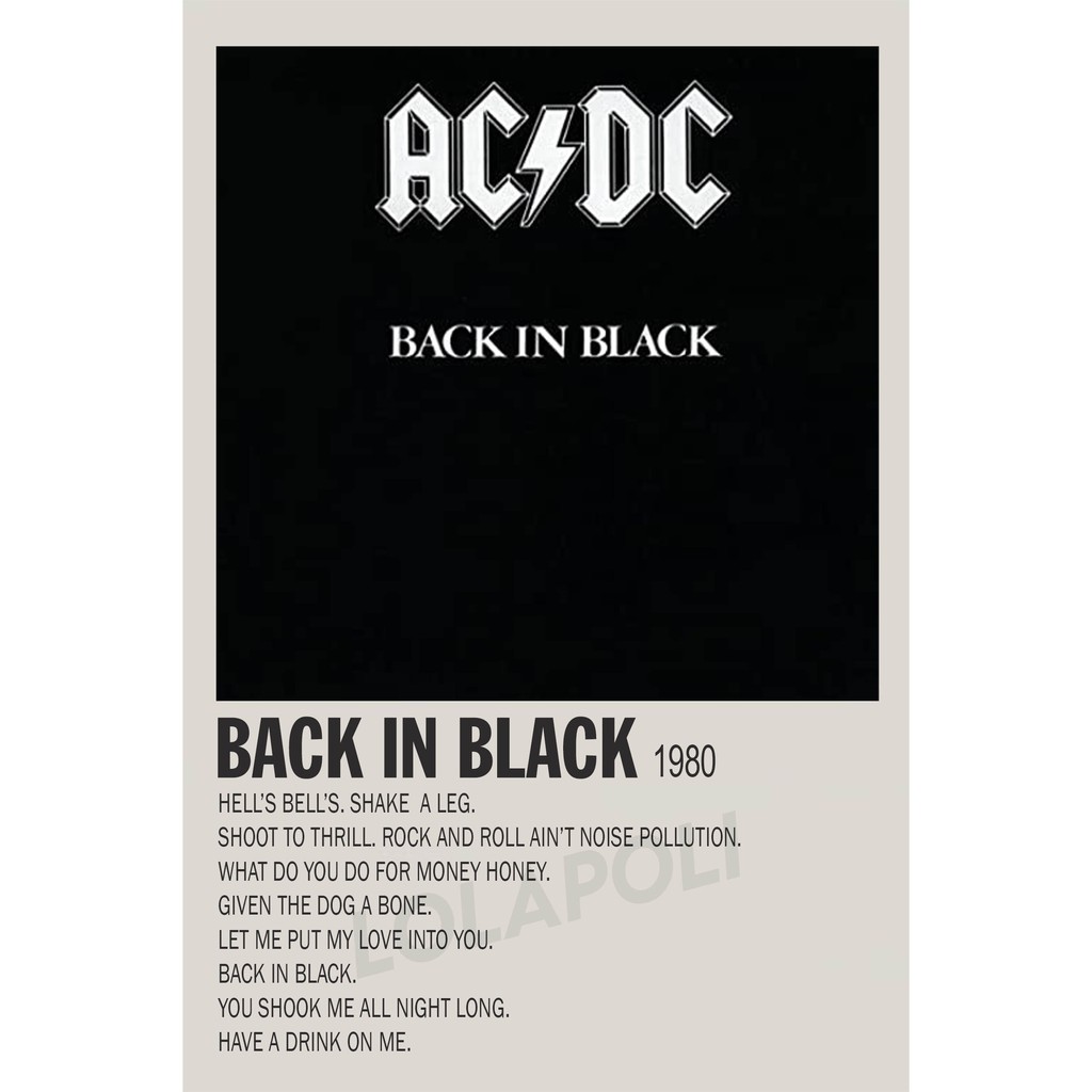 Poster Cover Album Back In Black - AC/DC