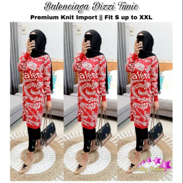 BALENCIAGA TUNIC /BAJU TUNIC IMPORT / ATASAN TUNIC / TUNIC WANITA TERBARU / BAJU TUNIC TERMURAH