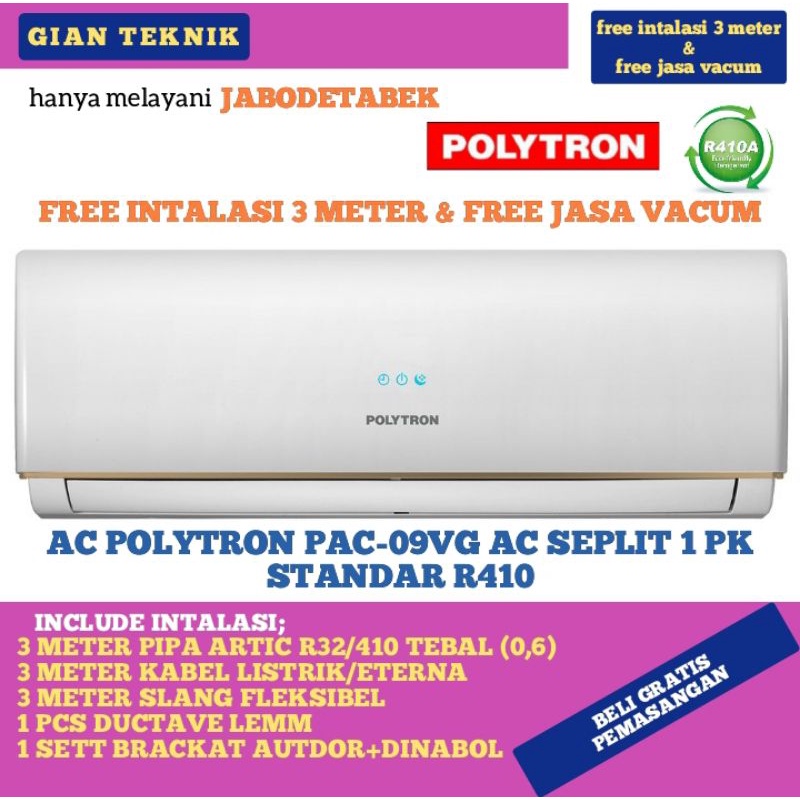 AC POLYTRON PAC-09VG AC SEPLITE 1 PK STANDART R410+PASANG