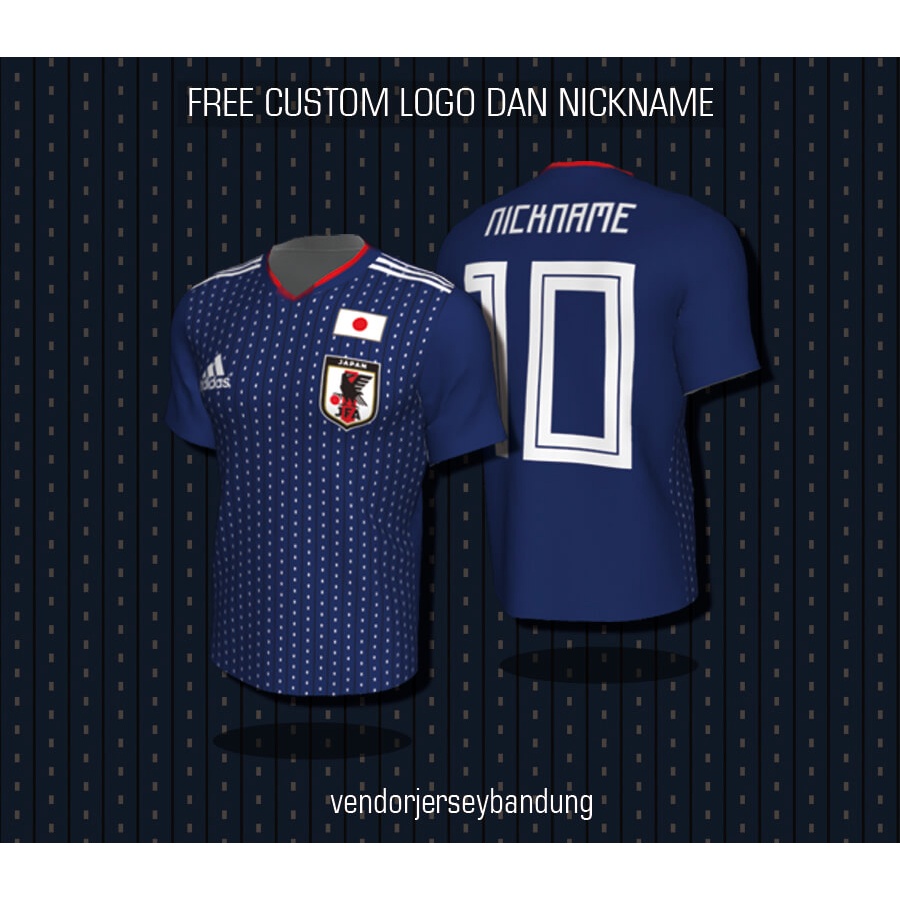 Kaos Jersey Bola Timnas Jepang Blue Unofficial