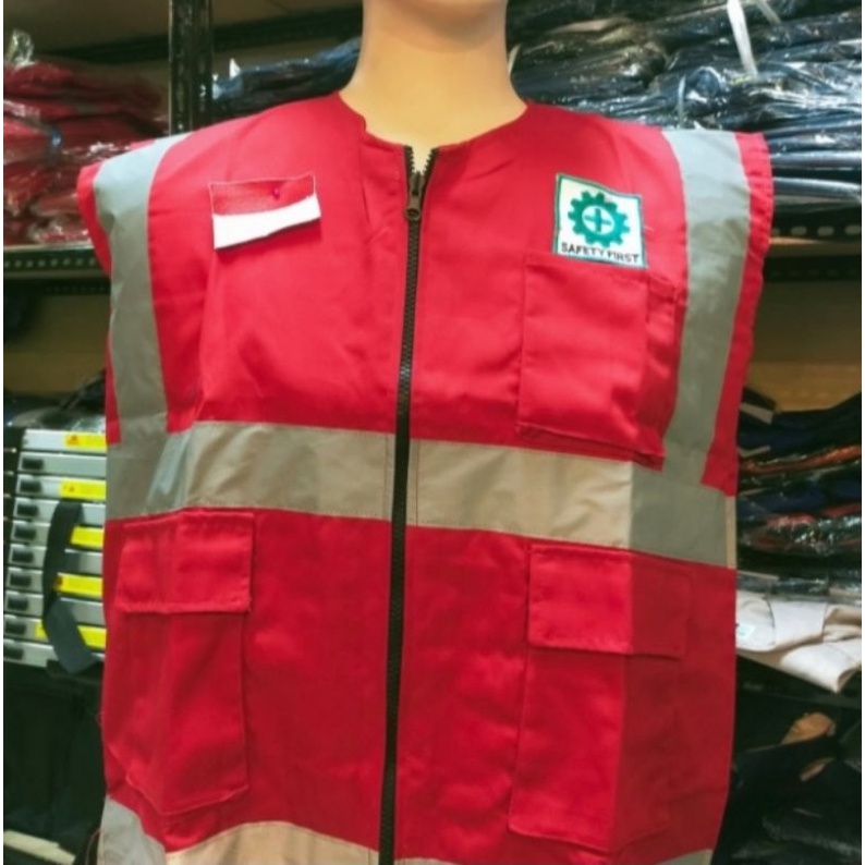 ROMPI SAFETY MERAH BAHAN DRILL