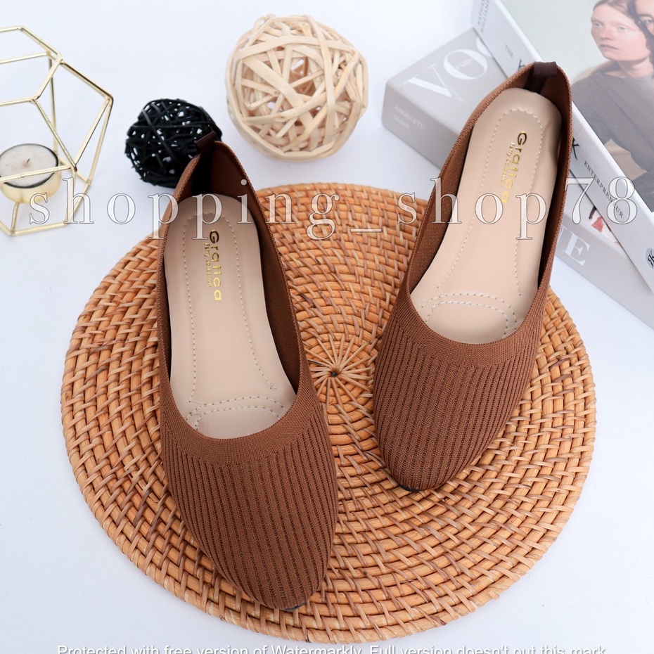 Sepatu Wanita Flat Shoes Rajut Lancip Gratica AM 72