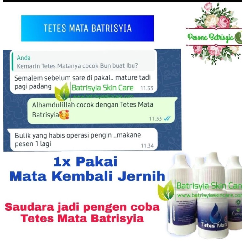 Tetes mata Batrisyia Herbal atasi mata minus, belekan, katarak gatal, iritasi, pedih merah kering