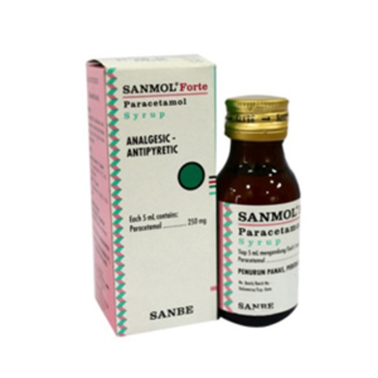 SANMOL Sirup Dan Sanmol Forte Syrup 60 ML - Paracetamol Cair Obat Penurun Demam Anak Dewasa