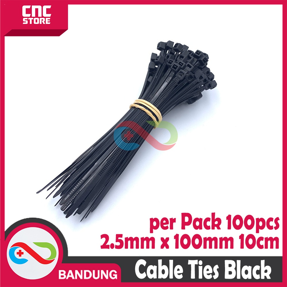 

CABLE KABEL TIES TIS 2.5x100MM 10CM - HITAM PACK 100PCS