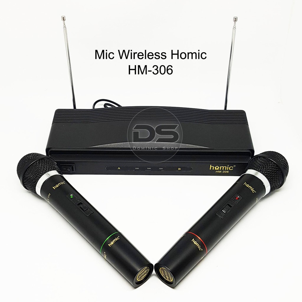 Mic Wireless Homic HM-306 Microphone Double Mik