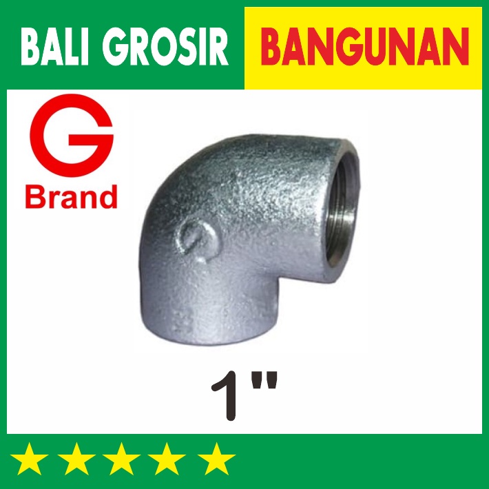 1" ELBOW L KNEE KENI DRAT DALAM PIPA GALVANIS GALUNGGUNG BRAND